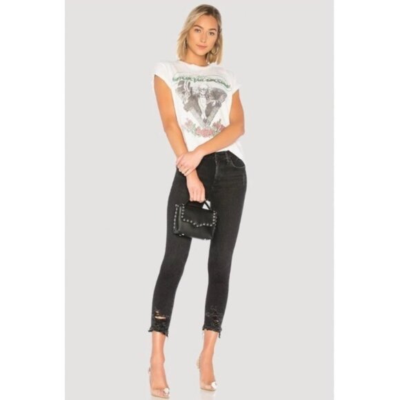 AGOLDE Jeans Sophie High Rise Skinny Cropped In Temple Black